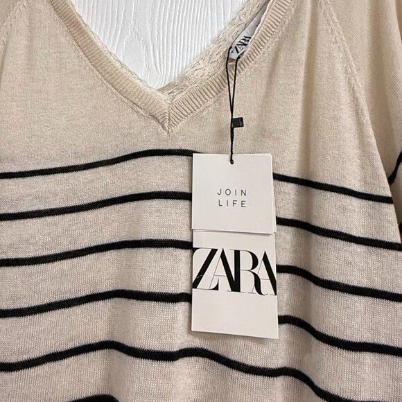 Zara Thin Striped Long Sleeve Sweater Size S - Picture 3 of 3